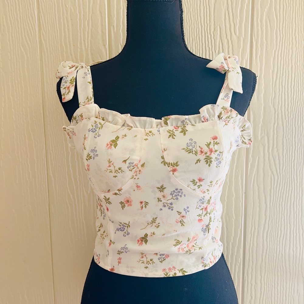 Ruched top with bow strap detail